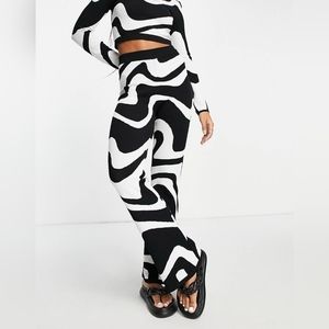 And Other Stories, black white pants, size L, NWT